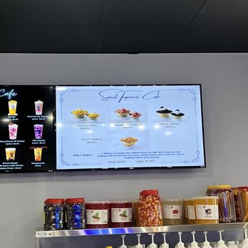 Sweet Tapioca Cafe - a menu on the wall - Bubble Tea Near Me - Chesterfield, Missouri