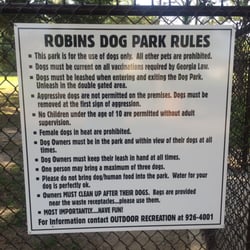 Robins AFB Dog Park - Robins dog park rules
