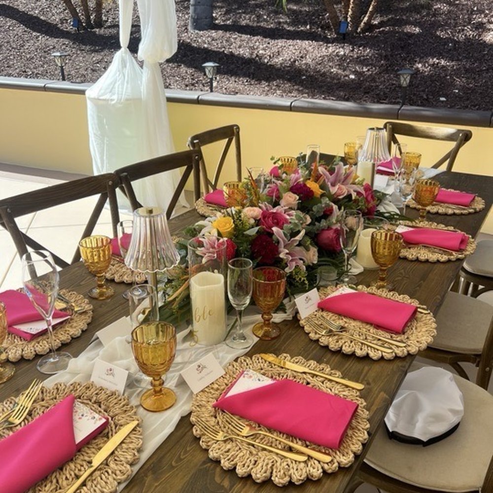 Elegantraditions - Rattan Chargers & Goblets - Party Equipment Rentals Near Me