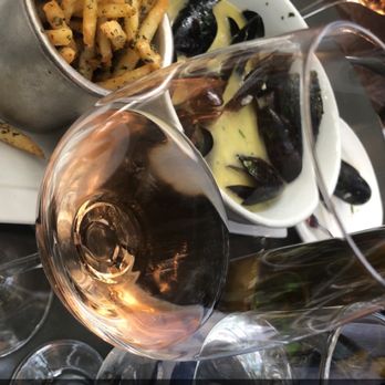 Bistro Vendôme - Moules et Frites with a French Rosé that our waiter Joe recommended. - French Near Me - Denver, Colorado Bistro Vendôme - Moules et Frites with a French Rosé that our waiter Joe recommended. - French Near Me - Denver, Colorado