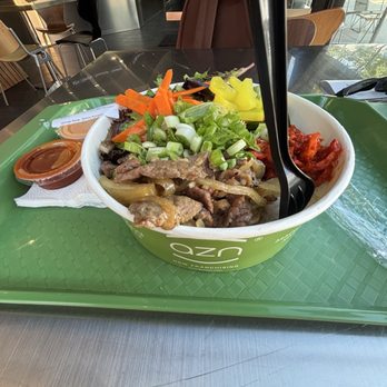AZN - Seoul (Bulgogi, Mix Greens, Chives, Carrots, Oshiniko, Kimchi Slaw), Spicy Korean Gochujang, Spicy Mayo sauces. - Health Markets Near Me - Long Beach, California AZN - Seoul (Bulgogi, Mix Greens, Chives, Carrots, Oshiniko, Kimchi Slaw), Spicy Korean Gochujang, Spicy Mayo sauces. - Health Markets Near Me - Long Beach, California