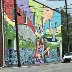 Where The Mountains Begin Mural - From across the road