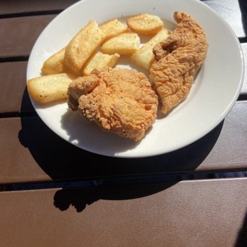 Brodie's Seaport - Part of a kids chicken tenders and fries. - American Near Me - Salem, Massachusetts