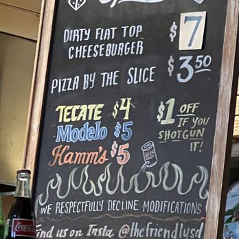 The Friendly - Menu - Pizza Near Me - San Diego, California The Friendly - Menu - Pizza Near Me - San Diego, California