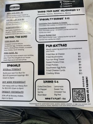 Menu photo 6 Fun Buns Spring Branch, TX