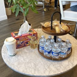Complimentary madeleines and water Complimentary madeleines and water