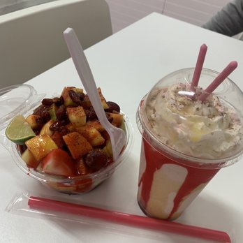 T’s - Fruta con chile and strawberry horchata smoothie - Desserts Near Me - San Lorenzo, California T’s - Fruta con chile and strawberry horchata smoothie - Desserts Near Me - San Lorenzo, California