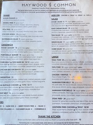 Menu photo 1 Haywood Common Asheville, NC