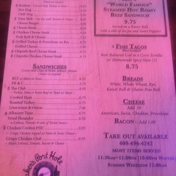 Baker’s Port Hole - Menu - Sandwiches Near Me - Ship Bottom, New Jersey Baker’s Port Hole - Menu - Sandwiches Near Me - Ship Bottom, New Jersey