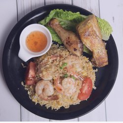 Combo G : shrimp Fried Rice with BBQ chicken