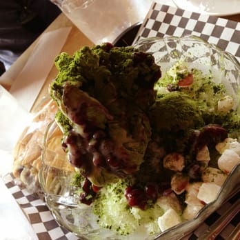 Sumi's Cakery - Shaved ice with green tea ice cream, condensed milk, matcha powder, sweet beans and mochi (?). - Bakeries Near Me - Pittsburgh, Pennsylvania