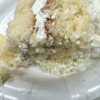 Katy's Bakery - you can see it's not a tres leches and you see it's not fresh, nor moist also there green lil particles - Bakeries Near Me - Long Beach, California