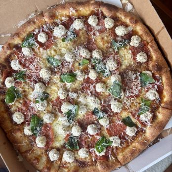 Chrissy's Pizza - Fig Jam & Spicy Soppressata White Pie. - Pizza Near Me - Brooklyn, New York Chrissy's Pizza - Fig Jam & Spicy Soppressata White Pie. - Pizza Near Me - Brooklyn, New York