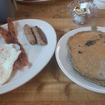Northside Grill - Thw Four Deuces: two eggs, two strips of bacon, two sausages, and two pancakes (mine are blueberry oat bran) - $9.65 - Diners Near Me - Ann Arbor, Michigan Northside Grill - Thw Four Deuces: two eggs, two strips of bacon, two sausages, and two pancakes (mine are blueberry oat bran) - $9.65 - Diners Near Me - Ann Arbor, Michigan