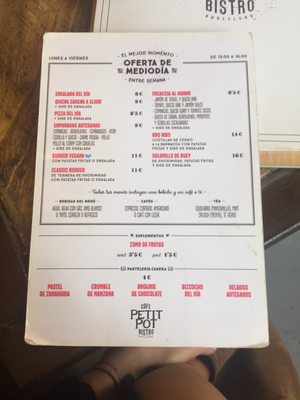 Menu photo 2 Petit Pot Cafe - Bistro Barcelona, B Menu photo 2 Petit Pot Cafe - Bistro Barcelona, B