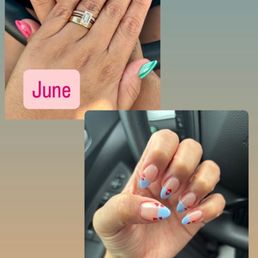 June nails by Zen. July nails by Ann.