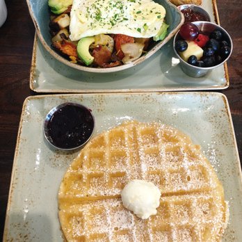 First Watch - Belgian Waffles + Farmhouse Hash Skillet - Breakfast & Brunch Near Me - Plano, Texas