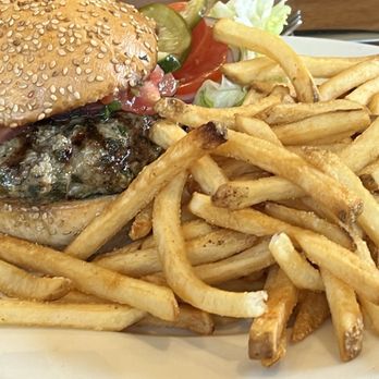 Jack's Restaurant & Bar - Lamb Burger med-rare with Fries - Breakfast & Brunch Near Me - San Jose, California Jack's Restaurant & Bar - Lamb Burger med-rare with Fries - Breakfast & Brunch Near Me - San Jose, California