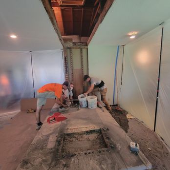 Dan Drake Construction - Taking out the old fireplace starting with the large chimney down through the attic. - General Contractors Near Me - Oakland, Illinois Dan Drake Construction - Taking out the old fireplace starting with the large chimney down through the attic. - General Contractors Near Me - Oakland, Illinois