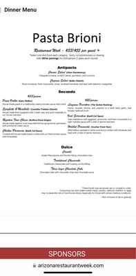 Menu photo 2 Pasta Brioni Scottsdale, AZ Menu photo 2 Pasta Brioni Scottsdale, AZ