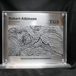 Classic Crystal & Glass - Business to Business Custom Aluminum and Clear Glass TGS 20 Year Service Award for Employee recognition