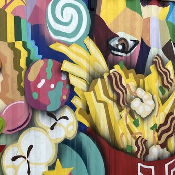 Flipn' Fries Factory - Mural outside-July 2023 - Fast Food Near Me - Wesley Chapel, Florida