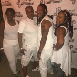 Style of Locs - As you can see I'm looking young fresh and happy with friends and family at my annual white party with an amazing hair style.