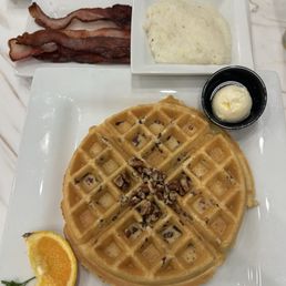 Pecan Waffle, Grits Bacon Pecan Waffle, Grits Bacon