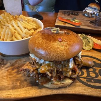 Ruby Red's BBQ - Full house with waffle side of waffle fries - Barbeque Near Me - La Habra, California
