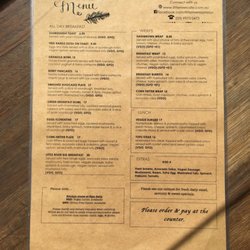 Little River - Here's the menu