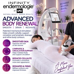 Atlas Bodyworks - Infinity Endermologie stimulates skin and tissue to smooth cellulite, boost circulation, reduce puffiness and visibly contour the body.