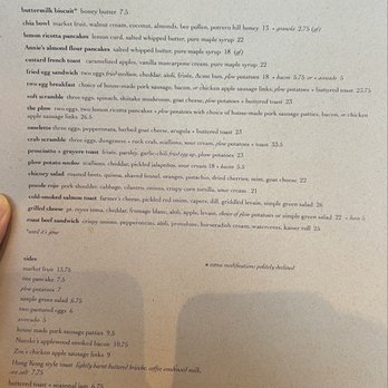 Plow - Menu 2/2026 - Breakfast & Brunch Near Me - San Francisco, California