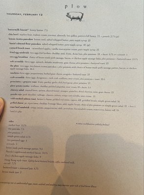 Menu photo 6 Plow San Francisco, CA
