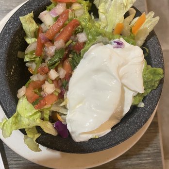 El Pedregal - a bowl of salad with sour cream - Mexican Near Me - Circleville, Ohio