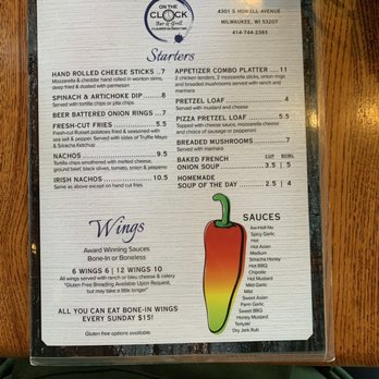 On The Clock Bar & Grill - Menu - American Near Me - Milwaukee, Wisconsin