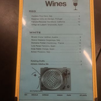 Stereo - Wine/Beer Menu - Coffee & Tea Near Me - Atlanta, Georgia