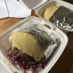 Brisket Arepa + Cheese Arepa Brisket Arepa + Cheese Arepa