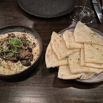 Sparrow + Wolf - Oxtail hummus- out of oxtail (substituted with mushroom) so good! - New American Near Me - Las Vegas, Nevada Sparrow + Wolf - Oxtail hummus- out of oxtail (substituted with mushroom) so good! - New American Near Me - Las Vegas, Nevada
