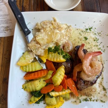 The Bit O'Denmark - Todays special - steak with shrimp and potatoes - Scandinavian Near Me - Solvang, California