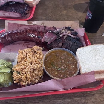 Terry Black's Barbecue - Sausage Mexican rice brisket and pinto beans - Barbeque Near Me - Fort Worth, Texas Terry Black's Barbecue - Sausage Mexican rice brisket and pinto beans - Barbeque Near Me - Fort Worth, Texas