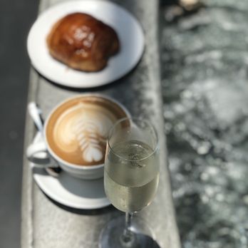 RH Rooftop Restaurant at RH West Palm - Latte, Prosecco, and chocolate croissant. - Wine Bars Near Me - West Palm Beach, Florida
