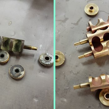 Second Wind Music - French Horn rotors, before and after cleaning - Musical Instrument Services Near Me