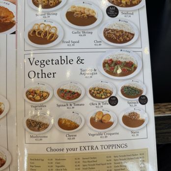 CoCo Ichibanya - Menu - Japanese Curry Near Me - Torrance, California