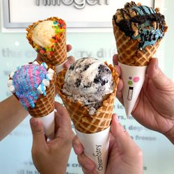 Creamistry - Golden, crispy and fresh off the iron, upgrade your custom scoop with a vanilla waffle cone or bowl!