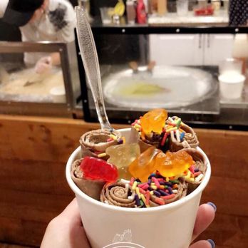 Rolled Cold Creamery - Hershey's ice cream topped with rainbow sprinkles and gummy bears. - Ice Cream & Frozen Yogurt Near Me - Lancaster, Pennsylvania