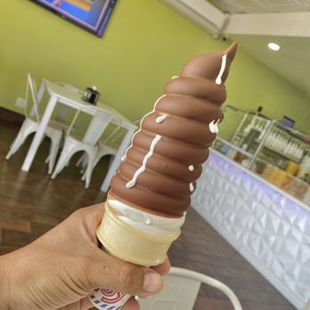 Swirls Soft Serve - Vanilla soft serve. Chocolate dipped 10/10 - Ice Cream & Frozen Yogurt Near Me - Upland, California Swirls Soft Serve - Vanilla soft serve. Chocolate dipped 10/10 - Ice Cream & Frozen Yogurt Near Me - Upland, California