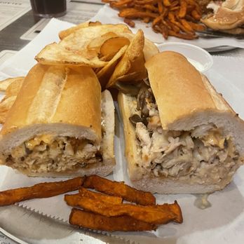 Copper Penny - Chestnut Chicken Sandwich. Loved the chips. The sweet potato fries were cold but still good. Sandwich was a sandwich. - American Near Me - Wilmington, North Carolina Copper Penny - Chestnut Chicken Sandwich. Loved the chips. The sweet potato fries were cold but still good. Sandwich was a sandwich. - American Near Me - Wilmington, North Carolina