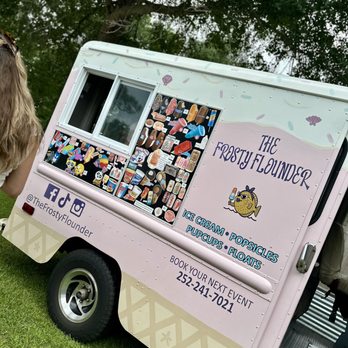 The Frosty Flounder - The Frosty Flounder may look big, but she is actually pretty compact and can probably fit into your backyard! Here she is at a Bday party! - Food Trucks Near Me - Emerald Isle, North Carolina The Frosty Flounder - The Frosty Flounder may look big, but she is actually pretty compact and can probably fit into your backyard! Here she is at a Bday party! - Food Trucks Near Me - Emerald Isle, North Carolina