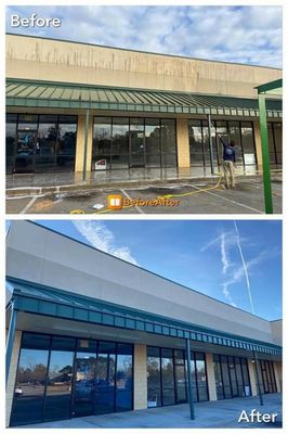 Commercial building Exterior cleaning pressure washing - This company was happy they did not need to repaint their building just some exterior cleaning Commercial building Exterior cleaning pressure washing - This company was happy they did not need to repaint their building just some exterior cleaning