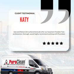 PuroClean North Metro Atlanta - Thank you, Katy, for the 5-star review.
Our team was honored to help after your basement flood.